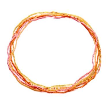 Imagem de Conjunto de correntes empilháveis de sementes para o corpo – 5 peças/8 peças coloridas de verão africanas elásticas boêmias, joias de biquíni extensíveis, visual empilhável em camadas de verão, Small