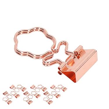 Imagem de Grampos de fichário de ouro rosa, força de retenção forte, braçadeira curvada, encadernador bonito, formato bonito para escritório em casa Nenúfar
