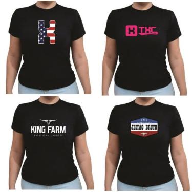 Imagem de Kit 4 Baby Look Feminina Camiseta Country Rodeio Txc Farm Jeitão Bruto