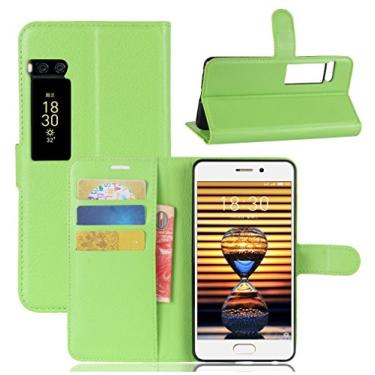 Imagem de Capa carteira MEIZU Pro 7, capa carteira flip de couro PU premium com compartimento para cartão, suporte e fecho magnético [capa interior à prova de choque de TPU] Compatível com MEIZU Pro 7