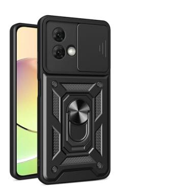 Imagem de Kukoufey Compatível com Motorola Edge 40 Neo Bracket Shell, com capa de lente de câmera deslizante compatível com Motorola Edge 40 Neo 5G XT2307-1 XT23073 capa preta