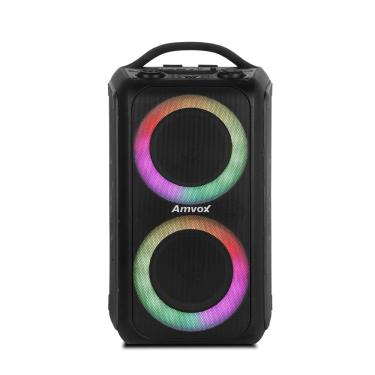 Imagem de Caixa de Som Amplificada Amvox Bagvox Black ACA600 com 2 Alto-falantes de 6,5” Bivolt, Alça de transporte e Display LED – 600 W 