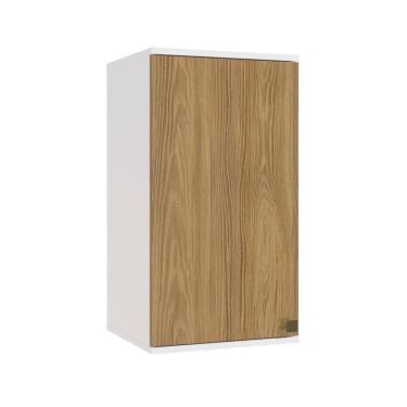 Imagem de Armário Aéreo Celeste Kappesberg 100% Mdf 1 Porta Branco/nogueira 40cm