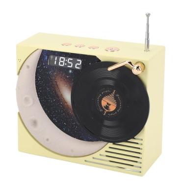 Imagem de Alto-falante Bluetooth retrô, Alto-falante Vintage Sem Fio Com Display de Relógio e Luz Ambiente, Som Surround de 360 ​​graus, Estação de Rádio Portátil Com Alto-falante (Amarelo)