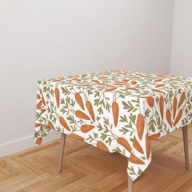 Imagem de Toalha De Mesa Quadrada 4 Lugares Tecido Oxford Cenouras Textura TL297