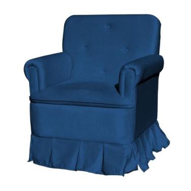 Imagem de Poltrona Amamentação Laura Suede Azul Marinho - Belliv Decor
