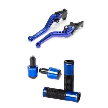 Imagem de Kit Manopla Peso Retrovisor Manete Lander Tenere Fazer Motocicleta - N