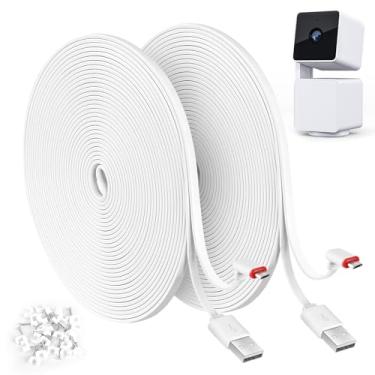 Imagem de Pacote com 2 cabos de extensão de energia de 6 m compatíveis com câmera WYZE Cam Pan v3, pacote com 2