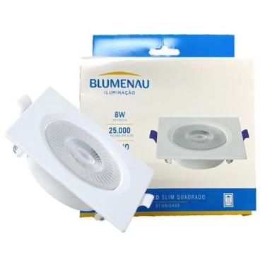 Imagem de Kit 10 Spot Led Quadrado Embutir 8w Branco Quente 3000K Amarelo - Blum