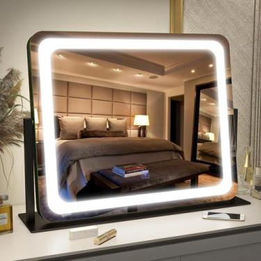 Imagem de Espelho de Maquiagem Iluminado FENNIO LED - 22x19cm - 3 Cores de Tempe