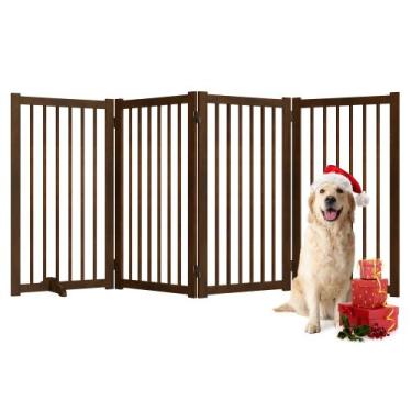 Imagem de Portão para Pets Fun Memories - 36cm (Madeira Maciça Nogueira)