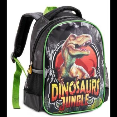 Imagem de Mochila Infantil Escolar G Denlex DL1513 Dinossauro, Verde