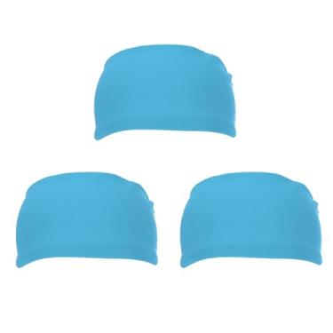 Imagem de PATIKIL Bandanas esportivas masculinas 17,78 cm x 10,16 cm, 3 faixas de suor para corrida, absorção de suor, para mulheres, treino, basquete, ioga, academia, azul claro