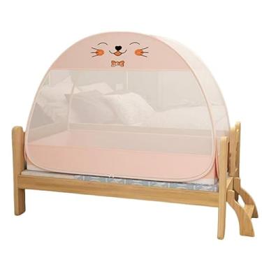 Imagem de Mosquiteiro portátil dobrável para cama - design de desenho animado, rede mosquiteira de viagem leve e compacta para jovens/adolescentes, vários tamanhos para uso interno/externo (rosa, 65 x 110 x 110