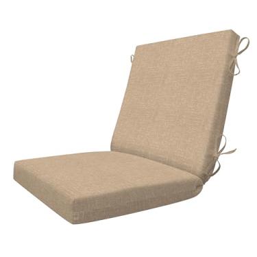 Imagem de Honeycomb Essentials Almofada para cadeira de jantar ao ar livre, 51 x 104 cm, almofada de pátio neutra com textura Hampton
