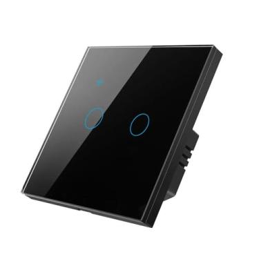 Imagem de GaoLeAve Interruptor inteligente WiFi EU Smart Life fio neutro/sem fio neutro interruptor de luz sensível ao toque 220V funciona com óculos Alexa Home-101JL-BLACK-02