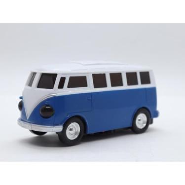 Imagem de Carrinho de Brinquedo Kombi Com Luz e Som Bate e Volta Gira 360º Azul