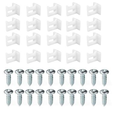 Imagem de BOXOB 20unid Guias Inferiores para Portas de Correr, Ferragens de Plástico Porta Correr com Montagem Em Batente N6950 com 40 Parafusos Kits Guias Inferiores Substituição para Portas