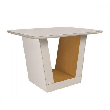 Imagem de Mesa de Madeira 120 Cm Viena com Vidro Off White/Natural - Art Panta