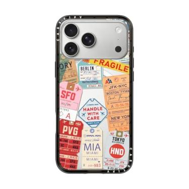 Imagem de CASETiFY Capa compacta para iPhone 17 Pro Max [fina e elegante/compatível com Magsafe/1,2 m. 2X proteção contra quedas de grau militar] - AirTags - Preto transparente