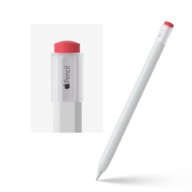 Imagem de ELETIUO Capa de silicone compatível com Apple Pencil 2ª geração, capa protetora com suporte e acessórios compatíveis com iPad Pro 11 de 12,9 polegadas, branca
