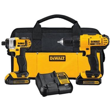 Imagem de Kit de Furadeira Elétrica 20V, DCK240C2, DEWALT Brush, Amarelo