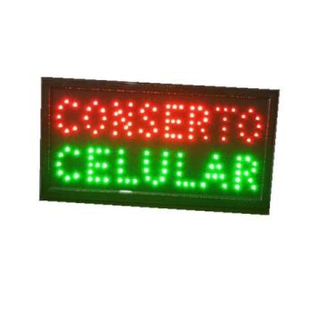 Imagem de placa painel led letreiro luminoso Conserto Celular 110v - tltled
