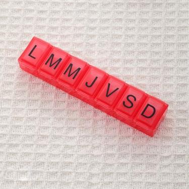 Imagem de Organizador de comprimidos de 7 dias – Caixa semanal de medicamentos e planejador de vitaminas com tampa transparente, 7 compartimentos (16 x 4 x 0,7 cm) - Estojo diário portátil para pílulas