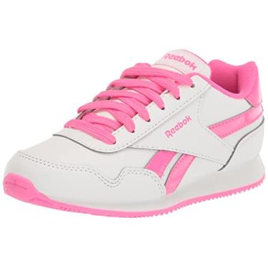 Imagem de Reebok Tênis unissex infantil clássico Jogger 3.0, Branco/Rosa atômico, 5.5 Little Kid