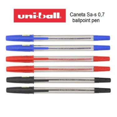 Imagem de Kit Caneta Esferografica Uniball 0.7mm Sa-s C/6  Az Pt e Vm