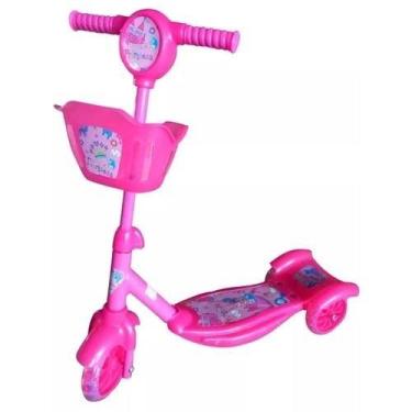 Imagem de Patinete Musical Importway Infantil 3 Rodas Com Luz - Rosa