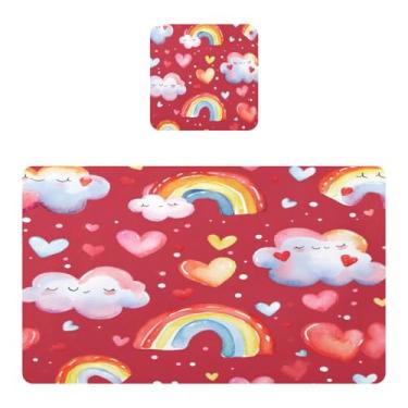 Imagem de Burbuja Conjunto de 4 jogos americanos para mesa de jantar, tapetes de PVC à prova d'água, antiderrapantes, resistentes ao calor, fáceis de limpar, 30 x 45 cm