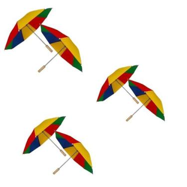 Imagem de Kit 6 Guarda Chuvas Frevo Para Carnaval Decorativo - GBG STORE