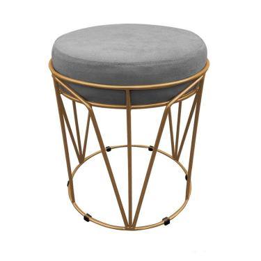 Imagem de Puff Babu Suede Base Dourado D´rossi Grafite