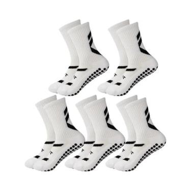 Imagem de Meias Antiderrapantes Unissex, 5 Pares, Para Futebol, Basquete, Beiseb