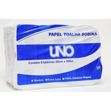 Imagem de Papel Toalha UNO Branco c/6 Bobinas 20x170m (Bob) - B.O.B