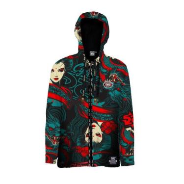 Imagem de Jaqueta Cyclone Veludo Oriental Samurai, Pto, Verm, M