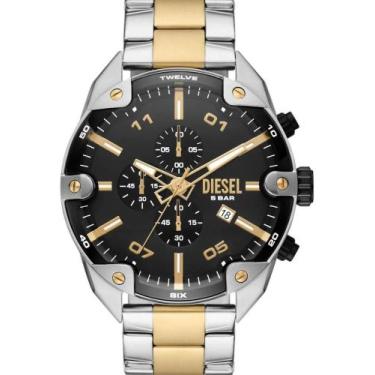 Imagem de Relógio Diesel Masculino Spiked Bicolor Dz4627 Aço Inox Prova D água -