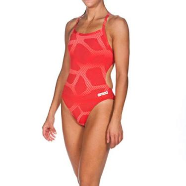 Imagem de Maiô esportivo feminino Arena Challenge Back MaxLife, Spider Red, 22