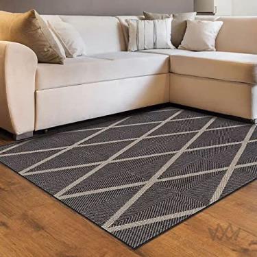 Imagem de Tapete Sisal Quarto Sala Excelente Acabamento Sem Pelo Antiderrapante Antialérgico Eco Nature Geo 2,00m x 3,00m Chumbo
