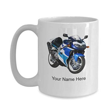 Imagem de SpreadPassion Caneca de motocicleta personalizada - copo de motocicleta personalizado - caneca de motocicleta personalizada - caneca de café de 425 g