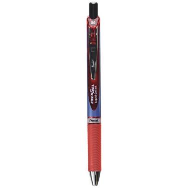 Imagem de Pentel Caneta de gel, retrátil/recarregável, ponta de agulha, 0,5 mm, (PENBLN75B), corpo azul com detalhe vermelho