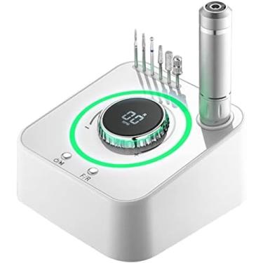 Imagem de Cortador De Unhas Profissional 40000 Rpm, Cortador De Unhas Elétrico Para Unhas De Gel, Lixa De Unhas, Conjunto De Manicure E Pedicure Com Botão De Lâmpada Colorida, 6 Bits E Pedal,Branco,YUYANAIA