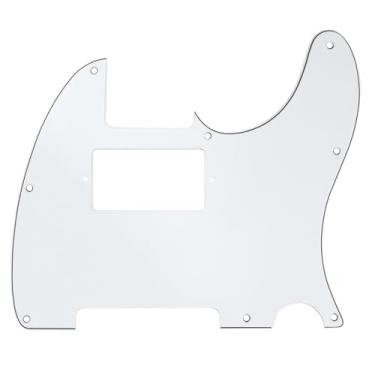 Imagem de Musiclily 8 Furos Escudo Humbucker Tele HH Pickguard para Guitarra Fender EUA/Mexicana Made Telecaster Standard Estilo Moderno, 3 Camadas Branco