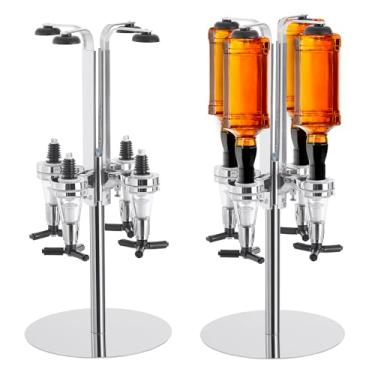 Imagem de HOLTTER Porta Bebidas Dispenser Dosador Giratório 4 Garrafas Inox Dosador de Bebidas Garrafas Giratório Drink Bar