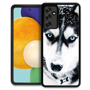 Imagem de CARLOCA Capa compatível com Samsung Galaxy A14 5G, focinheira de cachorro Husky, design padrão de olho azul para meninas e meninos, à prova de choque, capa antiarranhões para Samsung Galaxy A14 5G