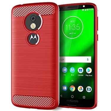 Imagem de Capa para Motorola Moto G6 Play, capa para Moto G6 Plus, tecnologia de absorção de choque de TPU (vermelha, para Motorola Moto G6 Plus)