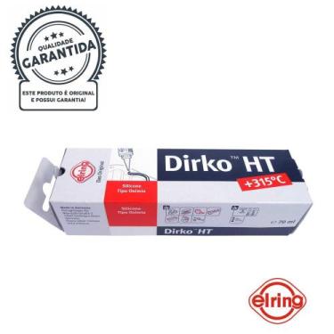 Imagem de Cola Silicone Dirko Preto Alta Temperatura Elring (Especial para Motor
