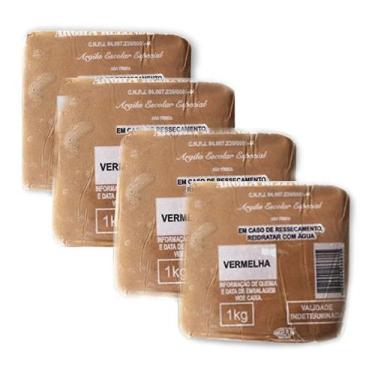 Imagem de 4X Argila para Modelagem Escolar Vermelha ( 4kg ) - REZENDE ARGILA