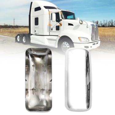 Imagem de Sterlix Capas para retrovisores de porta para Kenworth T660 T170 T270 T370 T440 T470 T800 T600 Substituição do lado do motorista acessórios de espelho Kenworth (cromado)